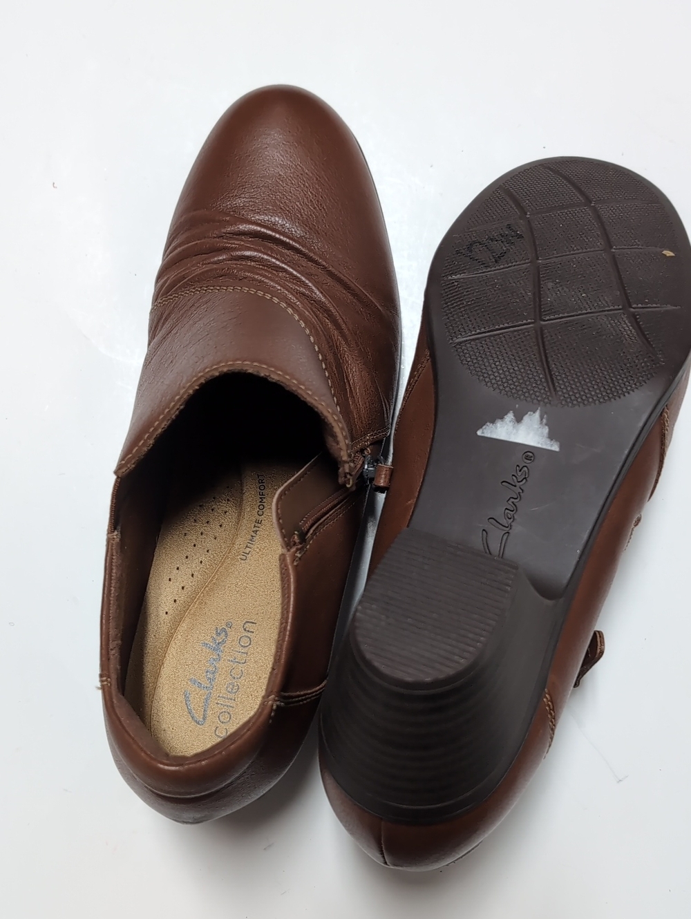 Clarks Brown Leather Slip-On Loafers for Women